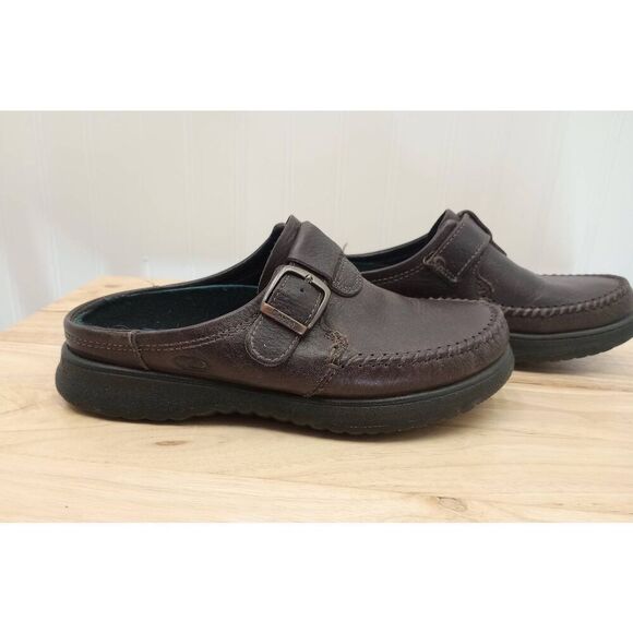 Dexter Walk Mocs brown leather Mules, slip in, Size 7.5 - Picture 6 of 10